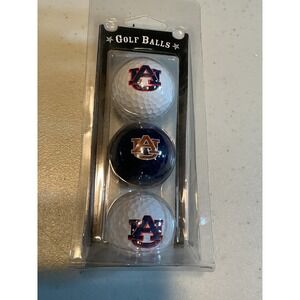 Team Golf Auburn Tigers NCAA Golf Balls 3 Pack White Navy Blue Logo New